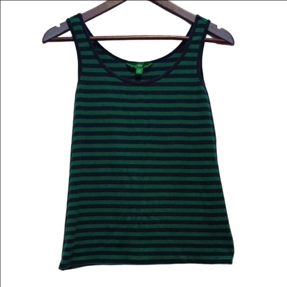 Old Navy Green and Black Striped Tank Top - Picture 1 of 5